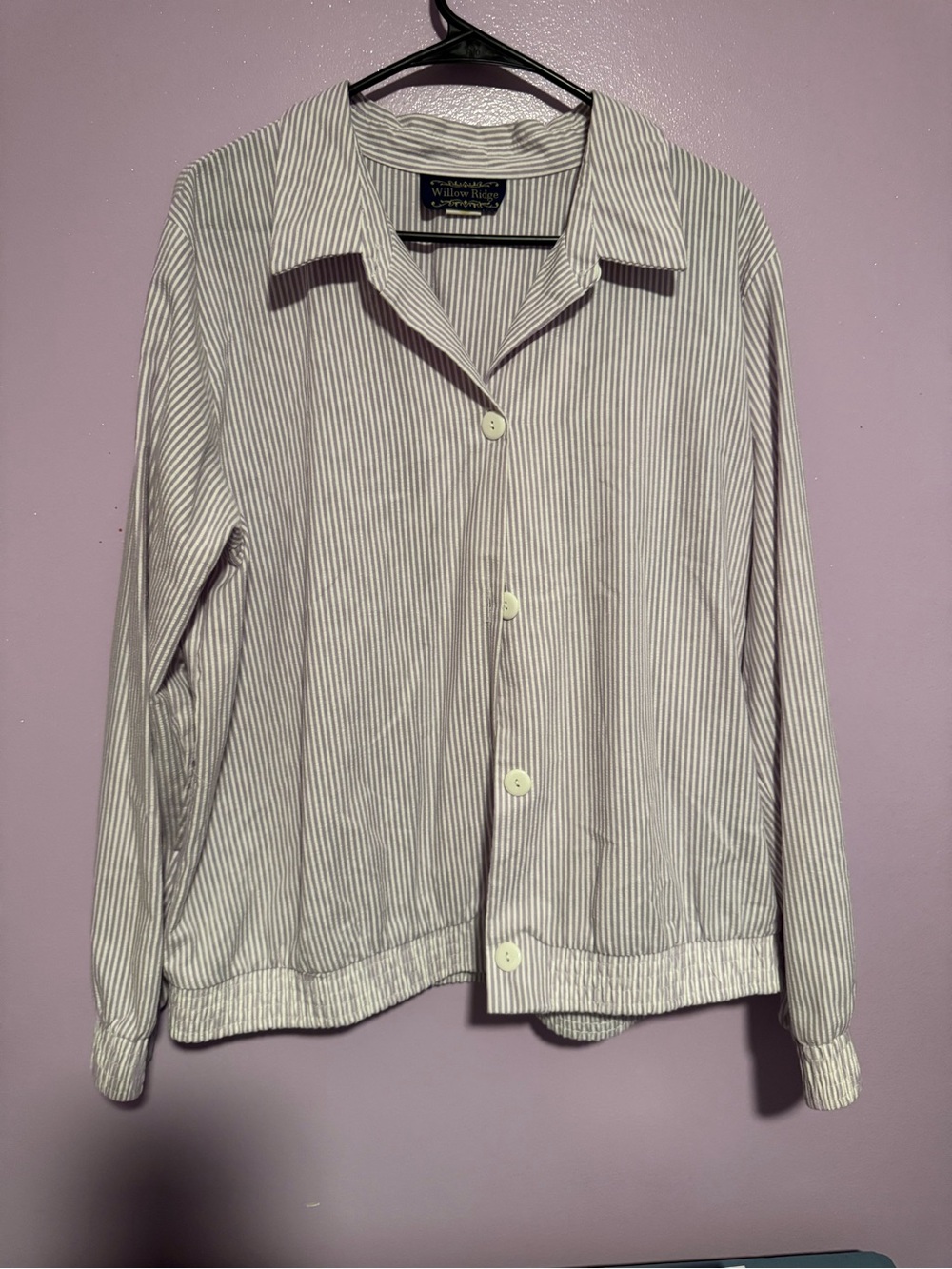 Vintage Willow Ridge Lavender & White Pinstripe Shirt